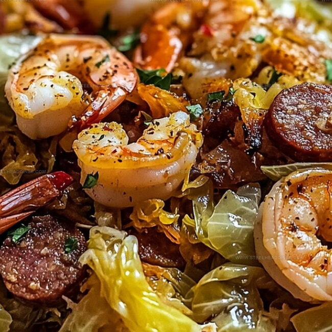 Smoky Fried Cabbage with Shrimp & Sausage Highlights
