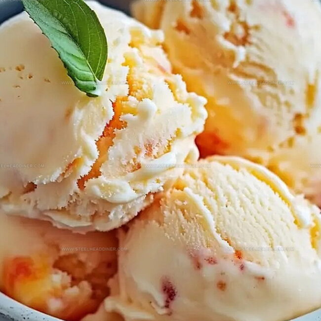 Homemade Peach Ice Cream Full Of Freshness
