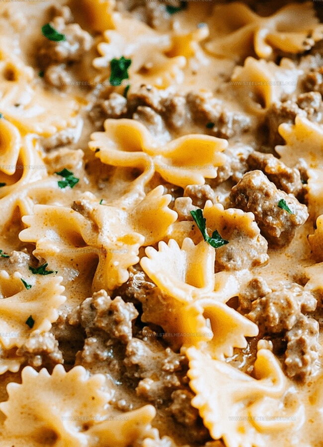 Delicious Twists For Cheesy Beef And Bowtie Pasta In Garlic Butter