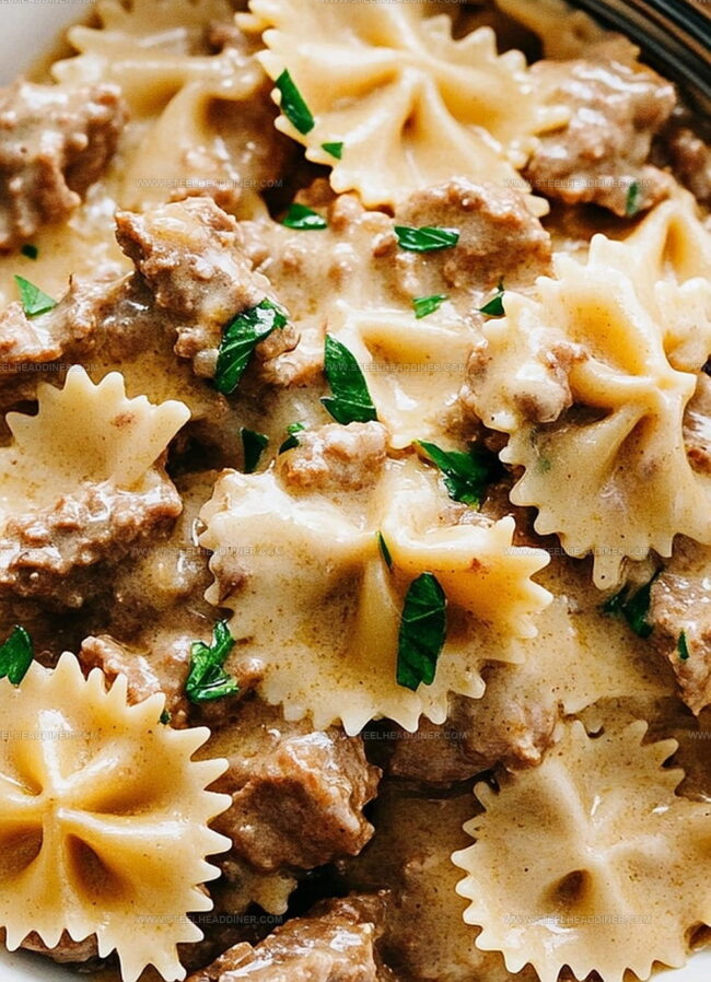 Flavor Twists for Beef Bowtie Alfredo Pasta