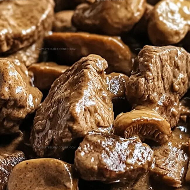 Creamy Crockpot Beef Tips & Mushrooms That Melt in Your Mouth