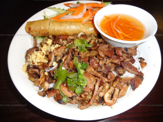 Rice Noodle Bowls With Pork And Spring Rolls (Bun Thit Nuong Cha Gio)